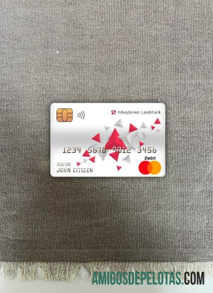 Dinamarca Arbejdernes Landsbank Bank Master Cartão de Débito Foto Look Front exemplo